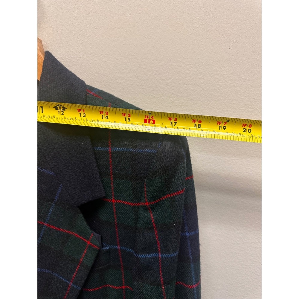 Le Suit Plaid Blazer Double‎ Breasted Womens Size 12 Wool Acrylic Blend Business - Picture 10 of 10